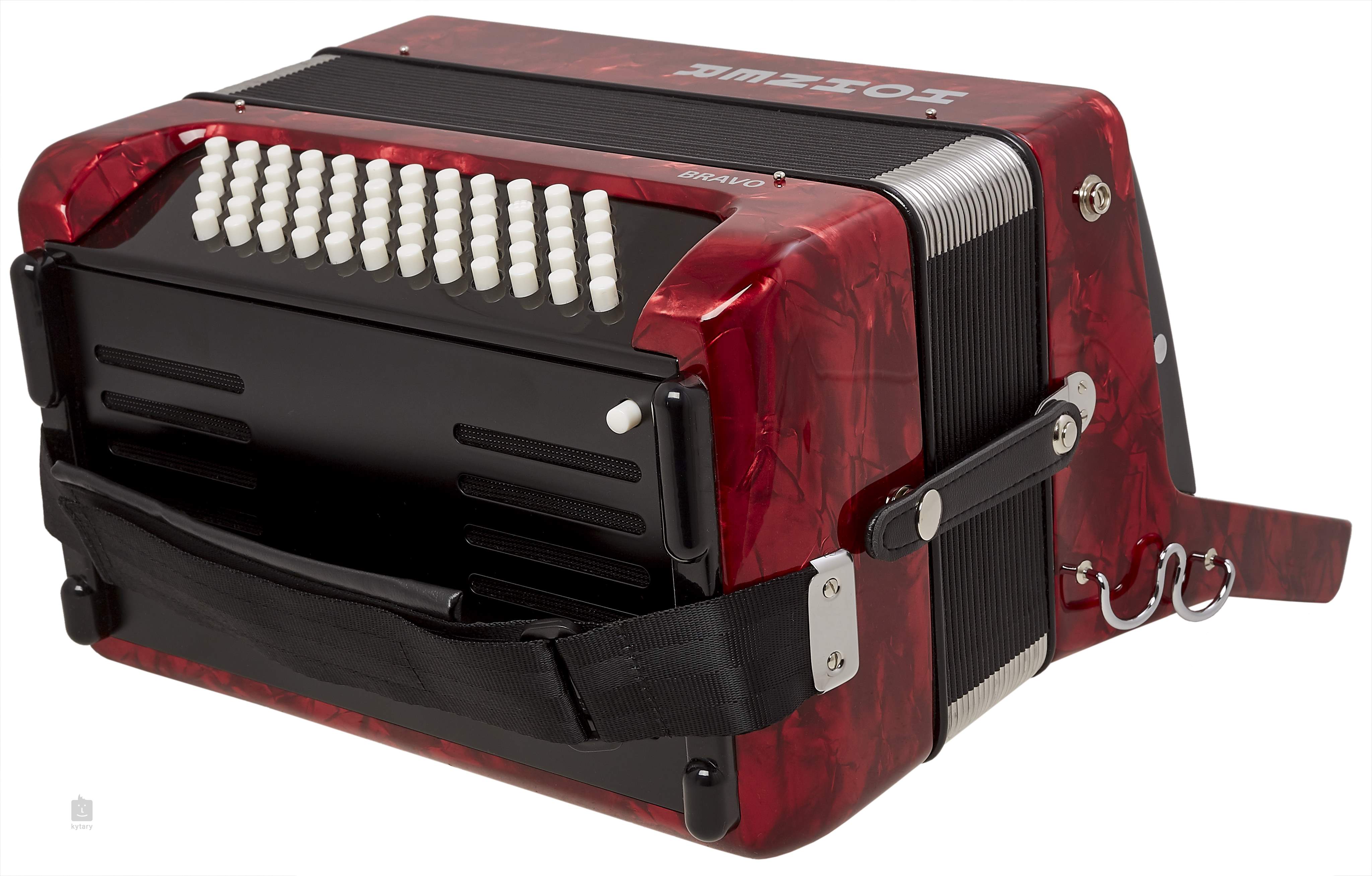 HOHNER Bravo II 60 Red Silent Key Piano Accordion