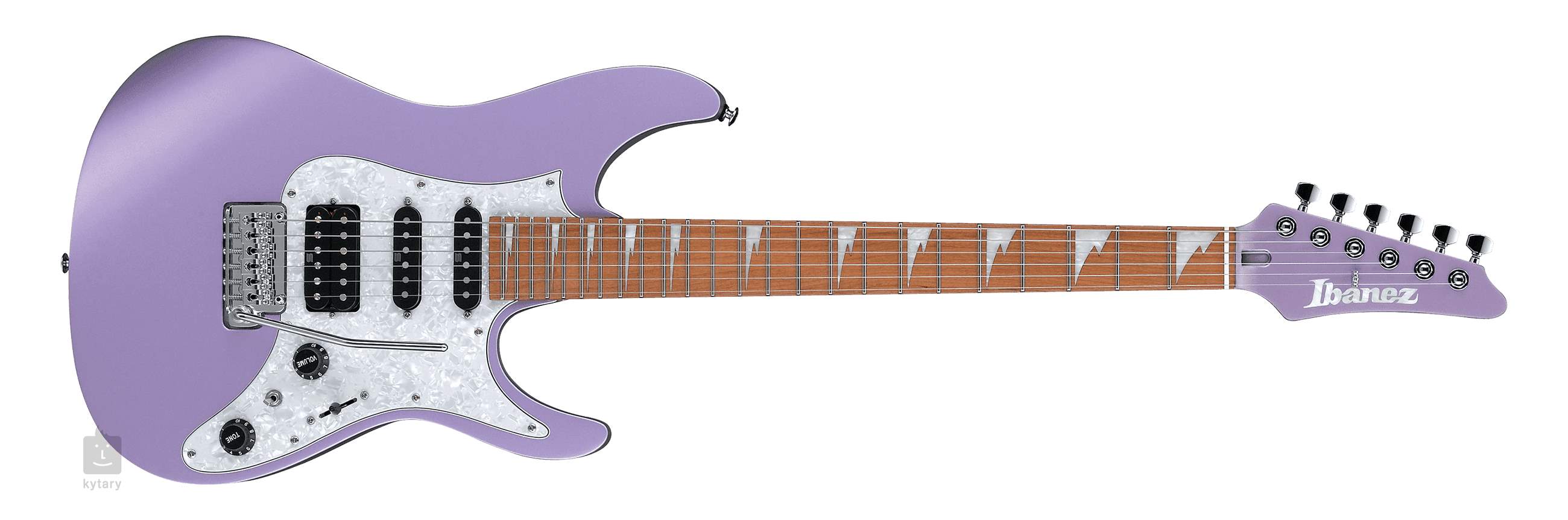 pastel purple electric guitar