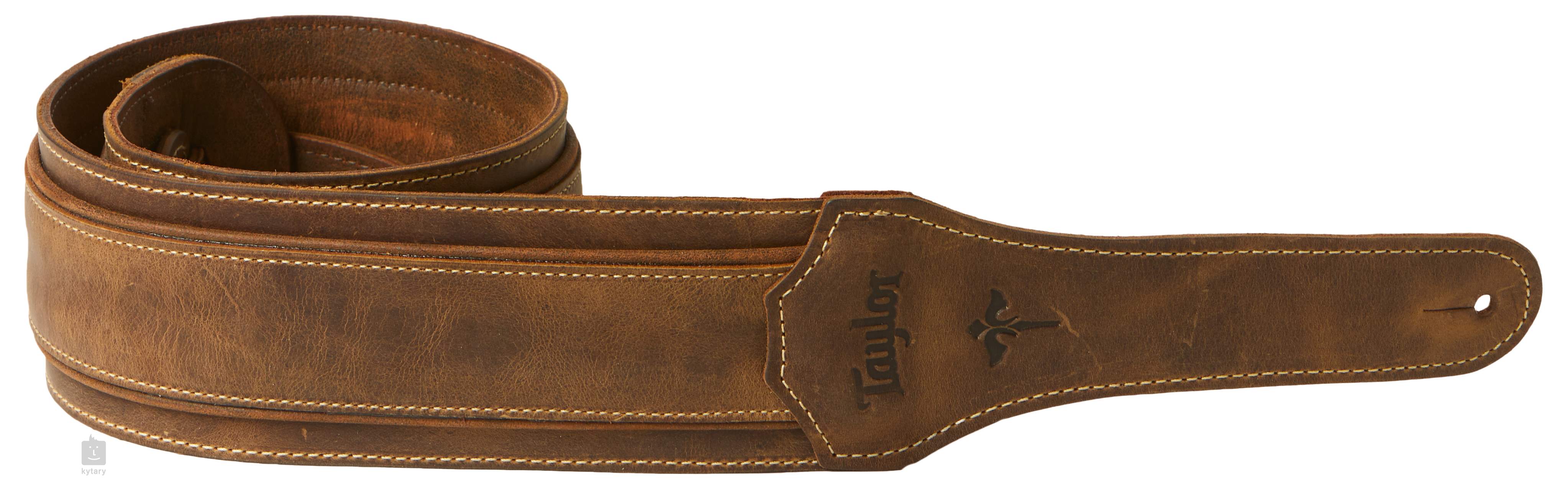 Taylor Wings Guitar Strap, Dark Brown Leather