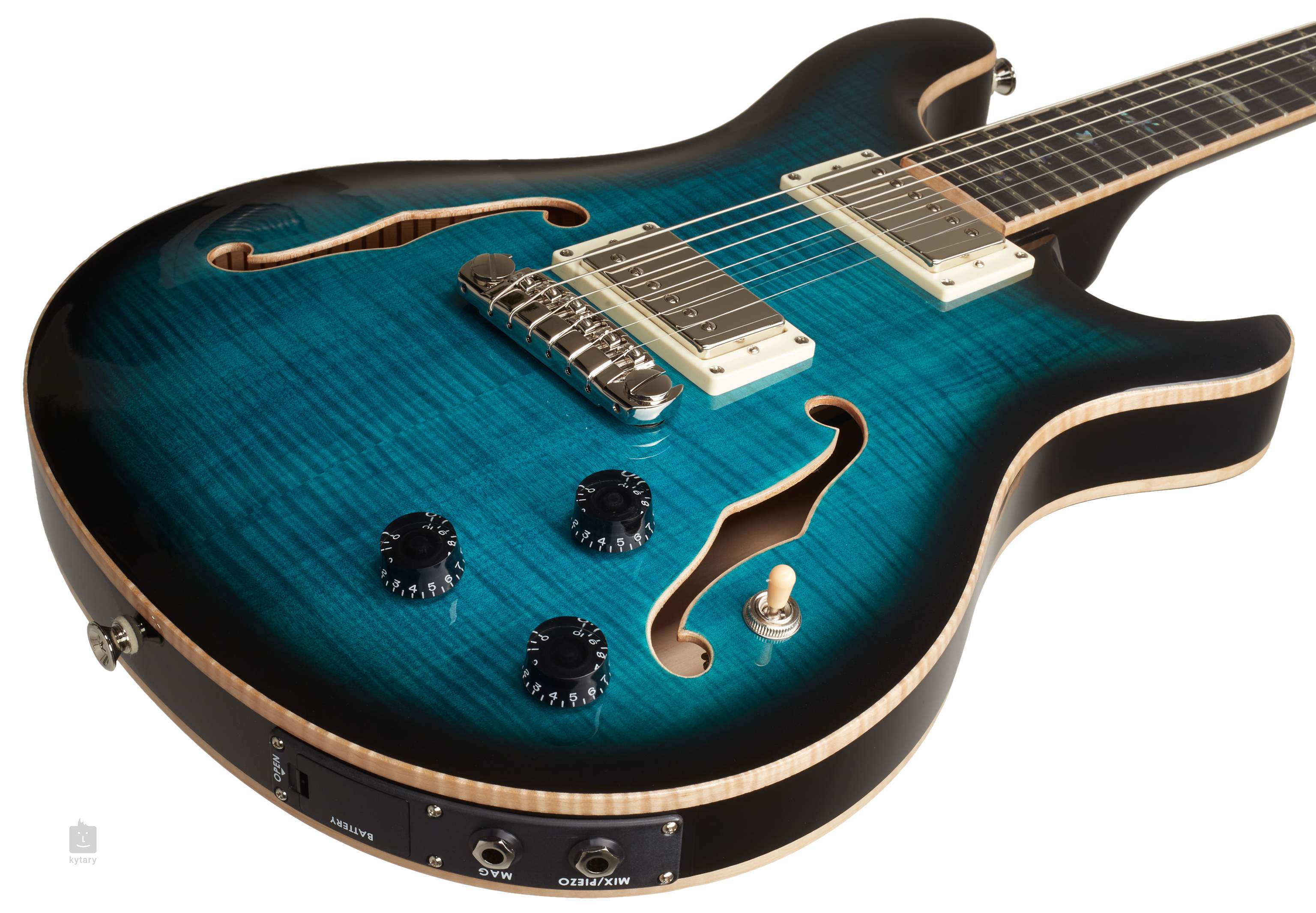 prs hollowbody ii with piezo electric guitar