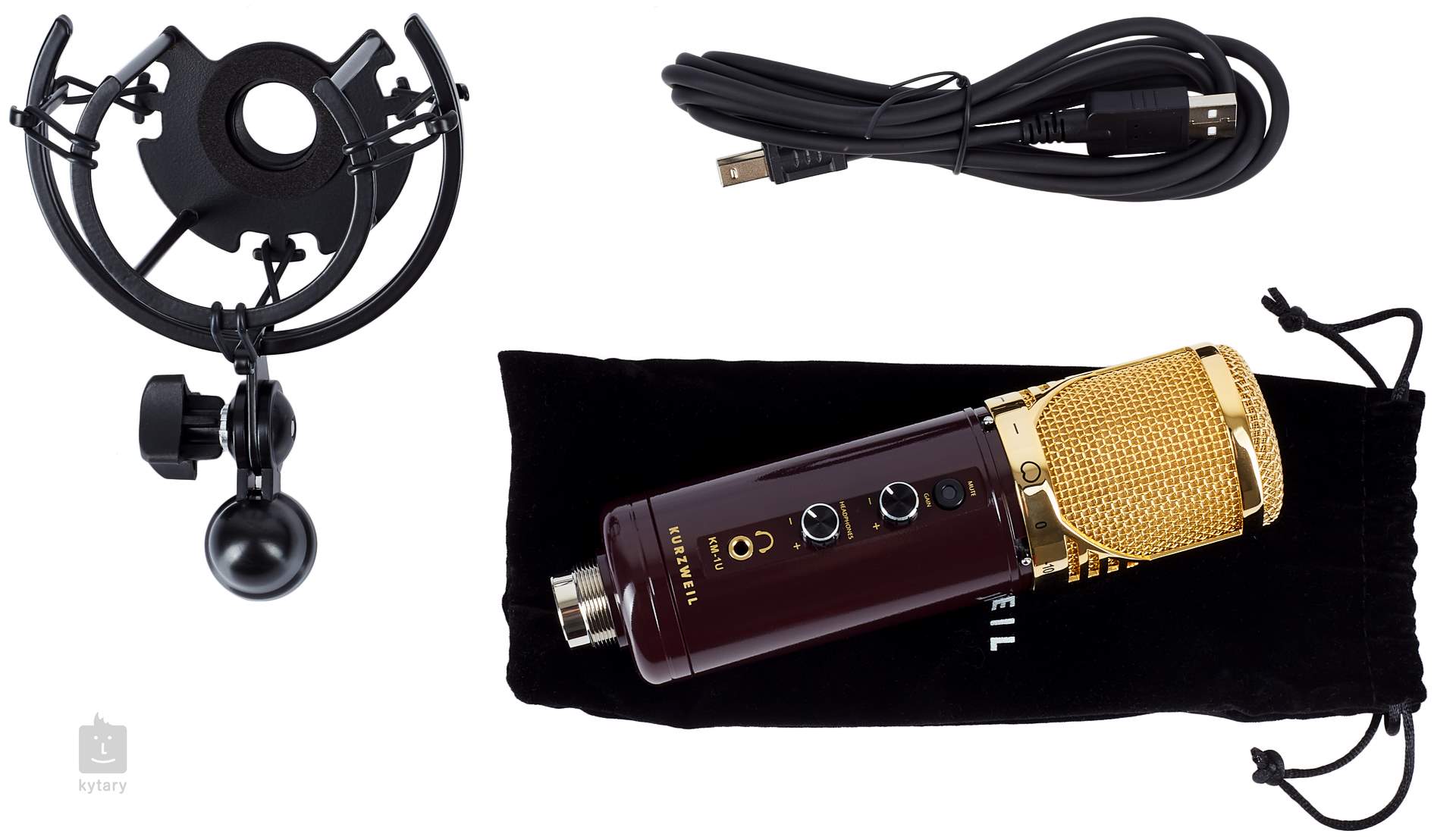 Kurzweil KM2U Black Micrófono Condensador Multi-Patrón USB