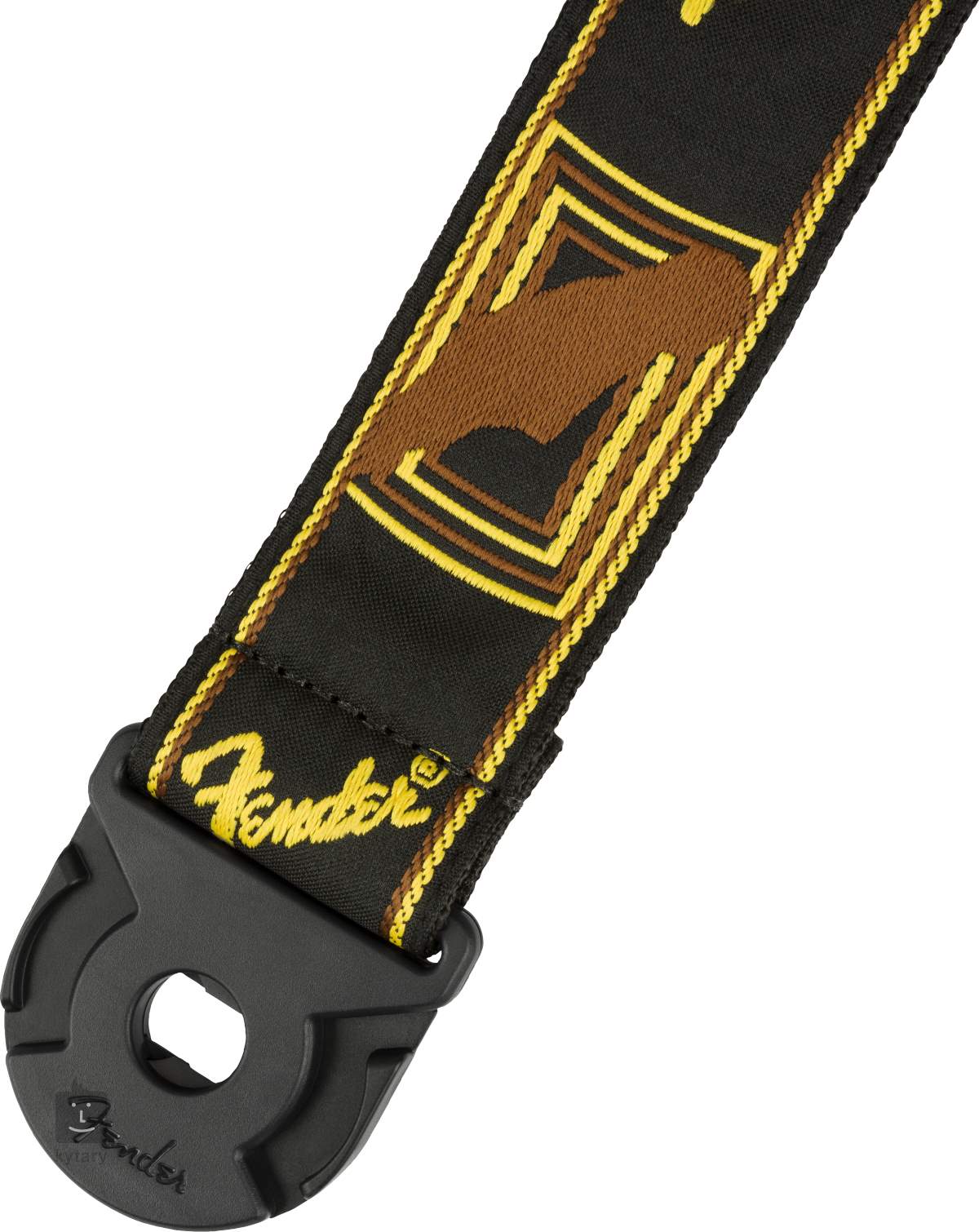 FENDER Quick Grip Locking Strap Black/Yellow/Brown Guitar Strap