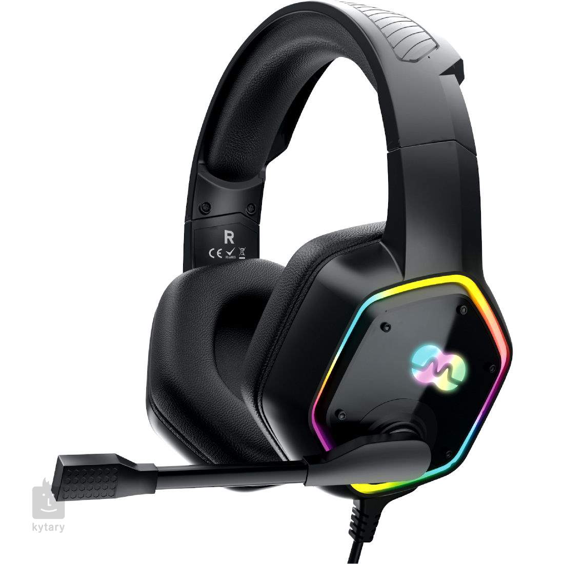 Headset with online led