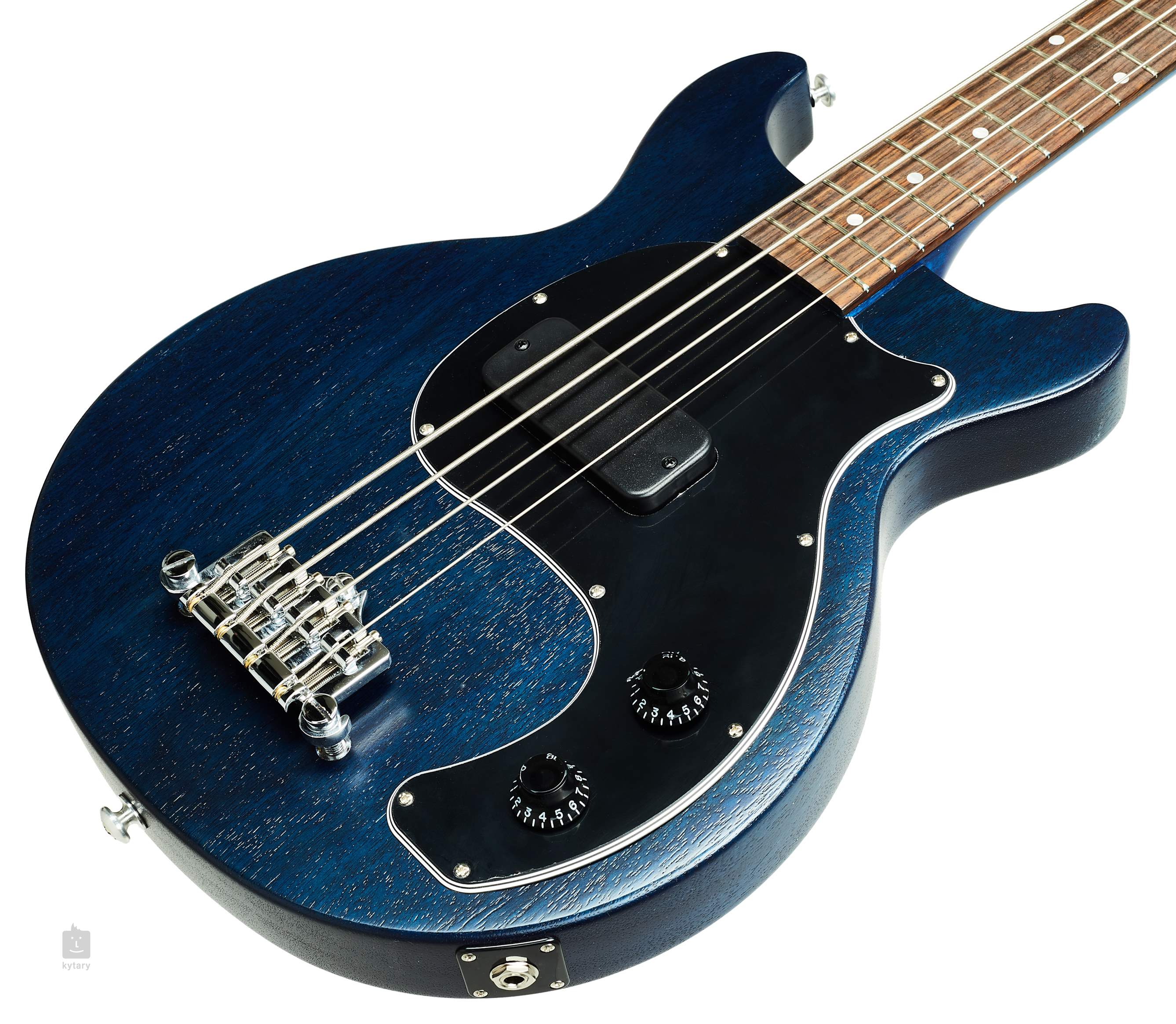 gibson les paul junior tribute dc bass blue stain