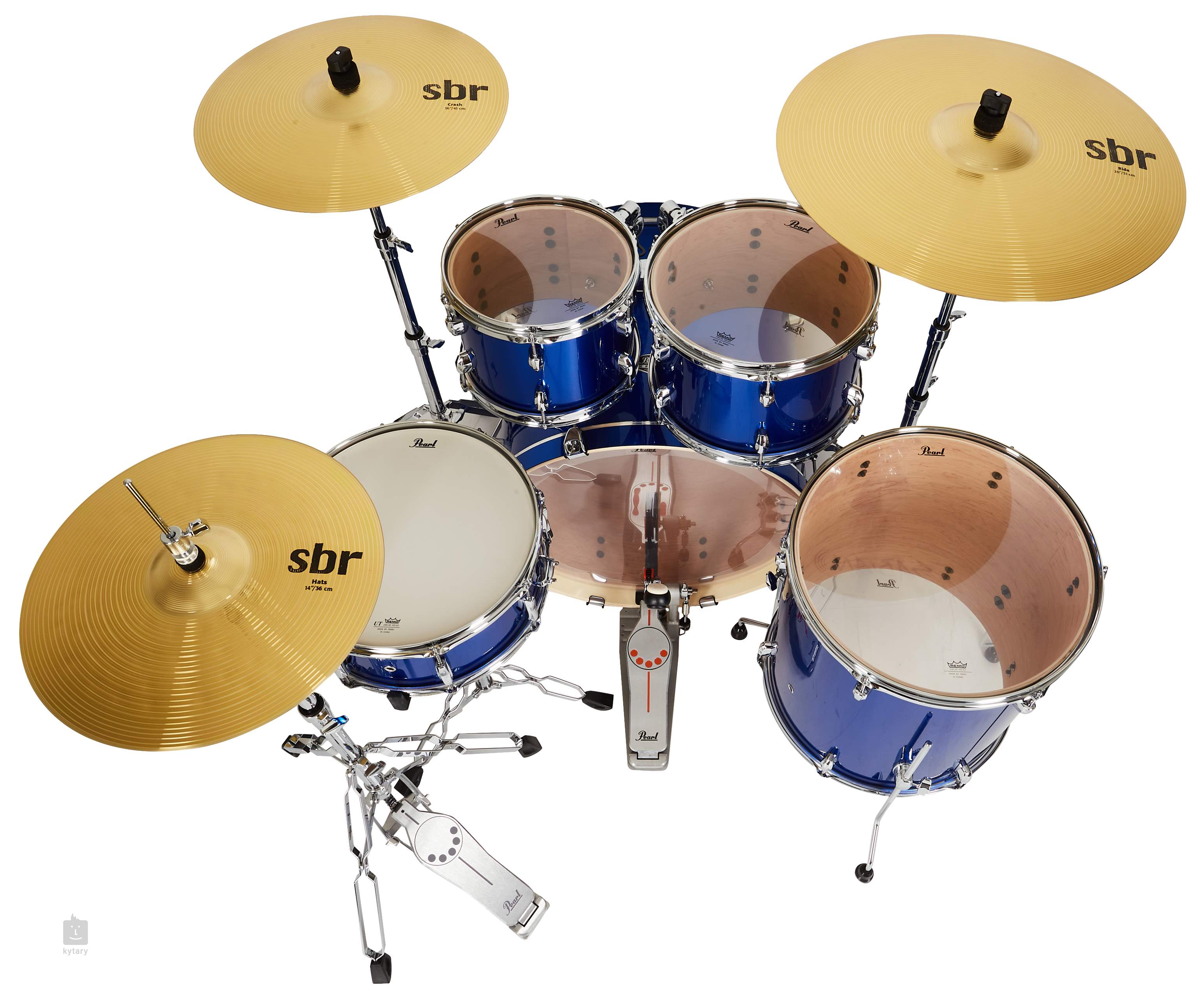 Blue pearl top drum set