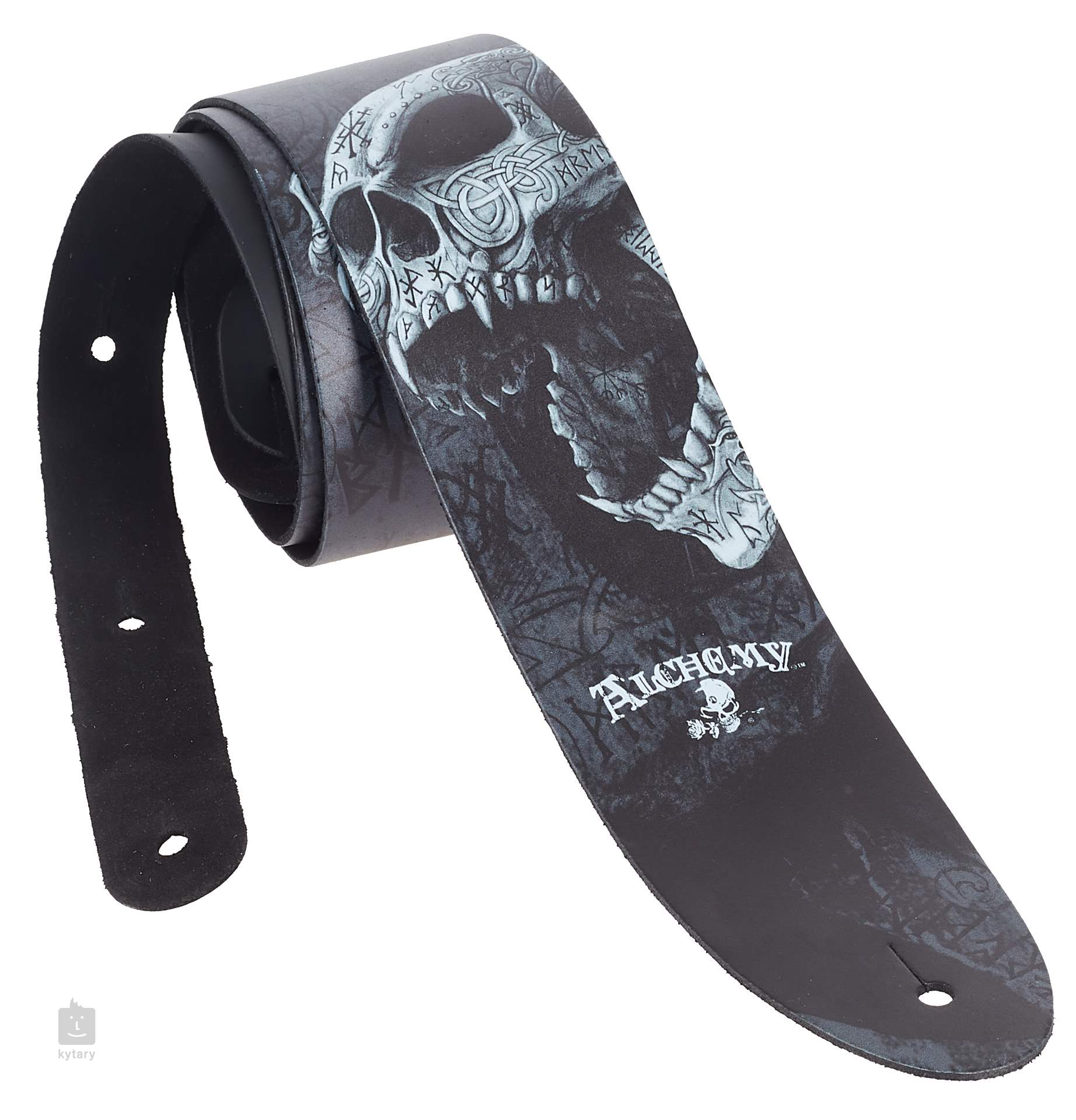 leather skull guitar strap