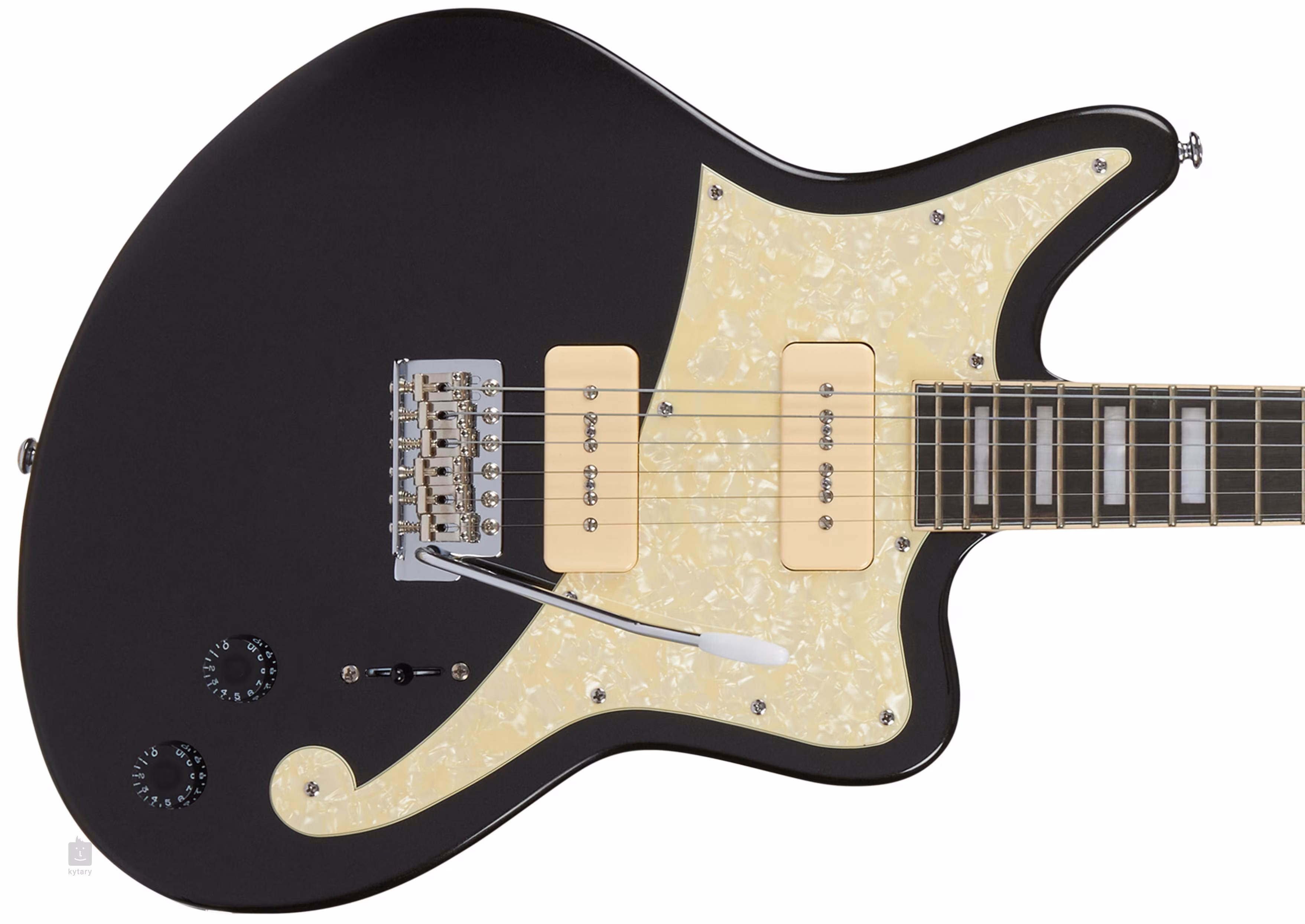 D'ANGELICO Offset Solid Body Black Flake Electric Guitar