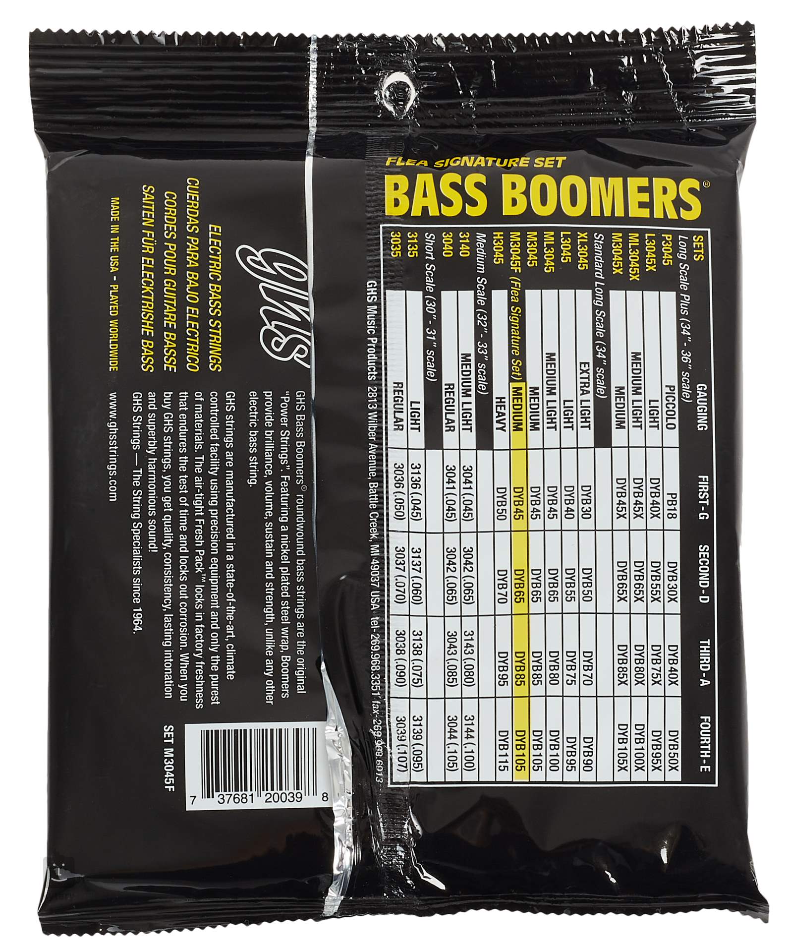 GHS M3045F Bass Guitar Strings Kytary.ie