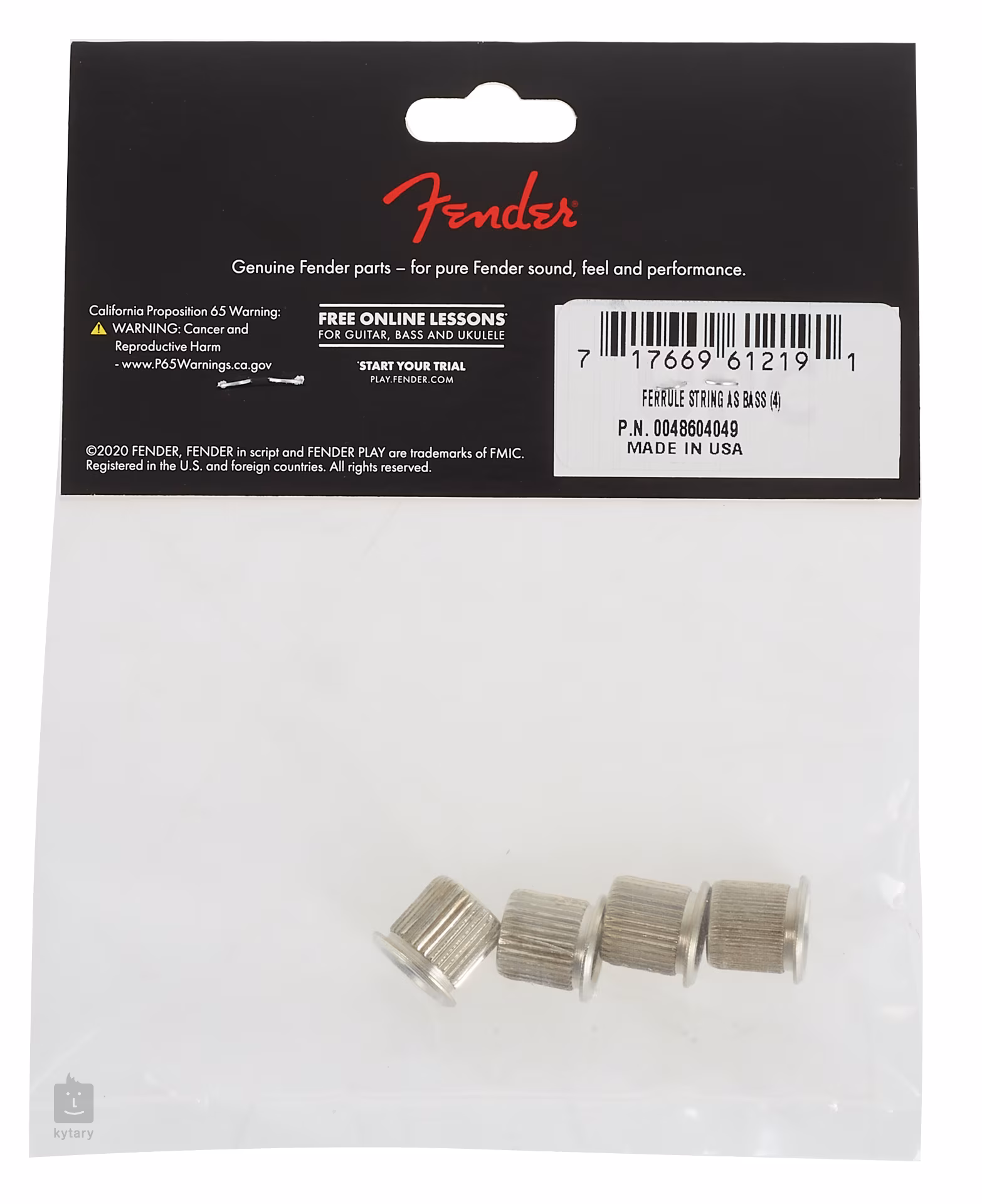 FENDER Bass String Ferrules, Nickel Guitar Hardware