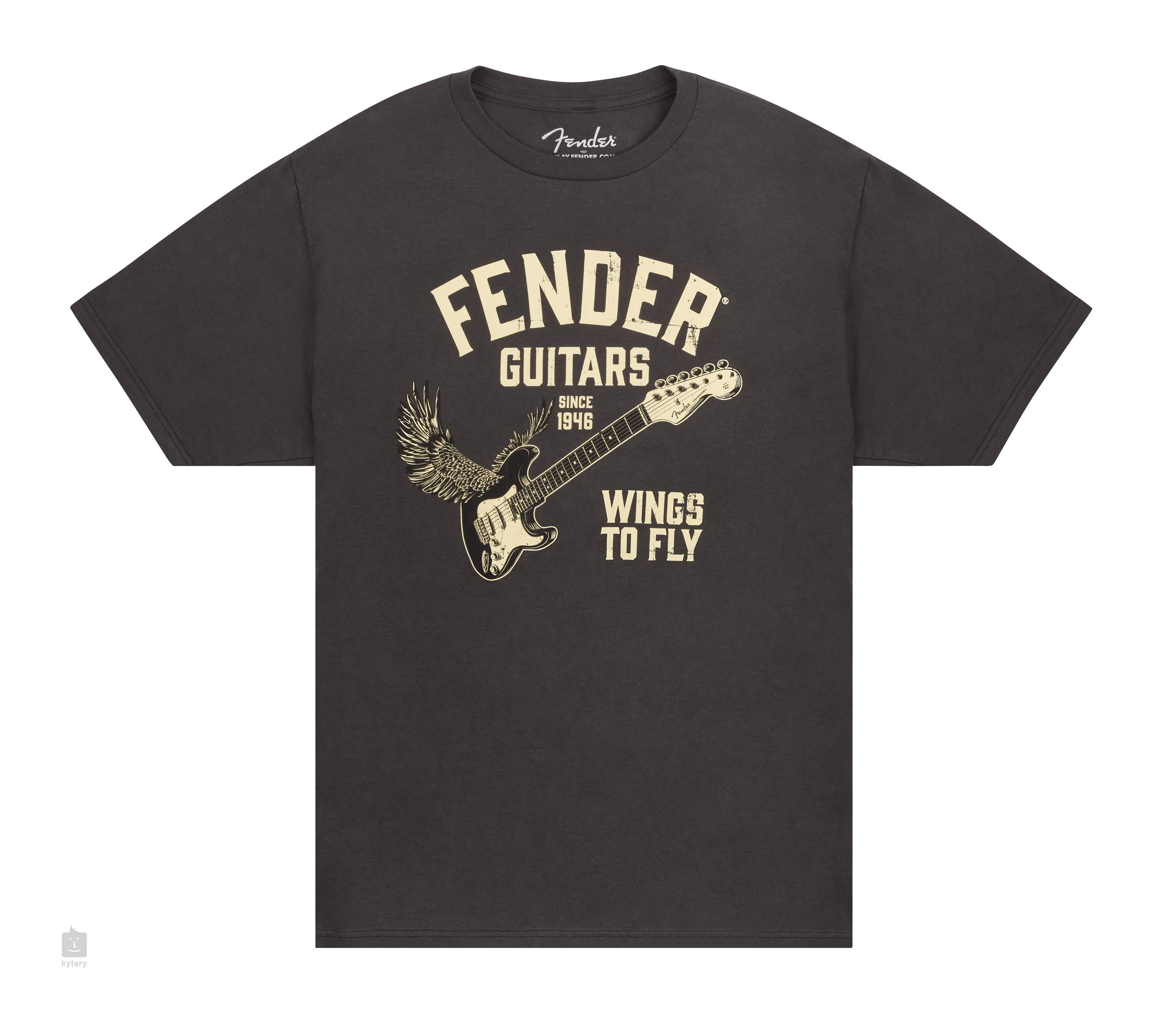 FENDER Wings To Fly T Shirt Vintage Black S T Shirt Kytary.ie