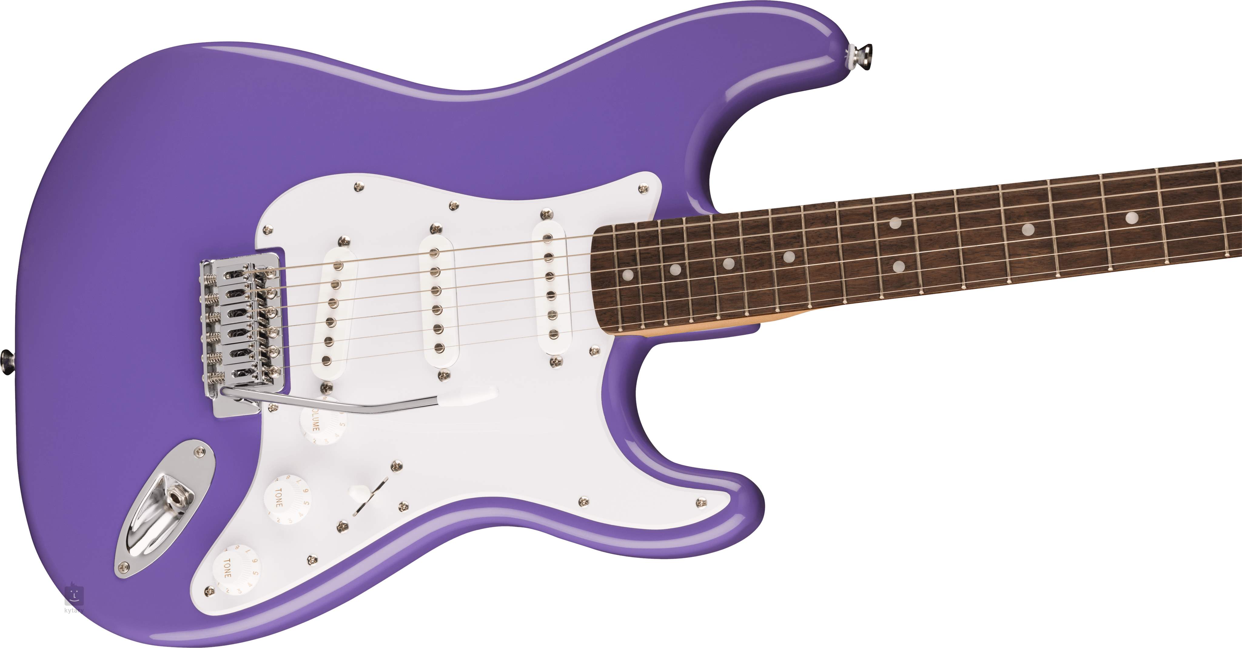 Purple electric store guitar fender