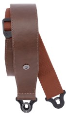 D'Addario Comfort Leather Auto Lock Guitar Strap Brown