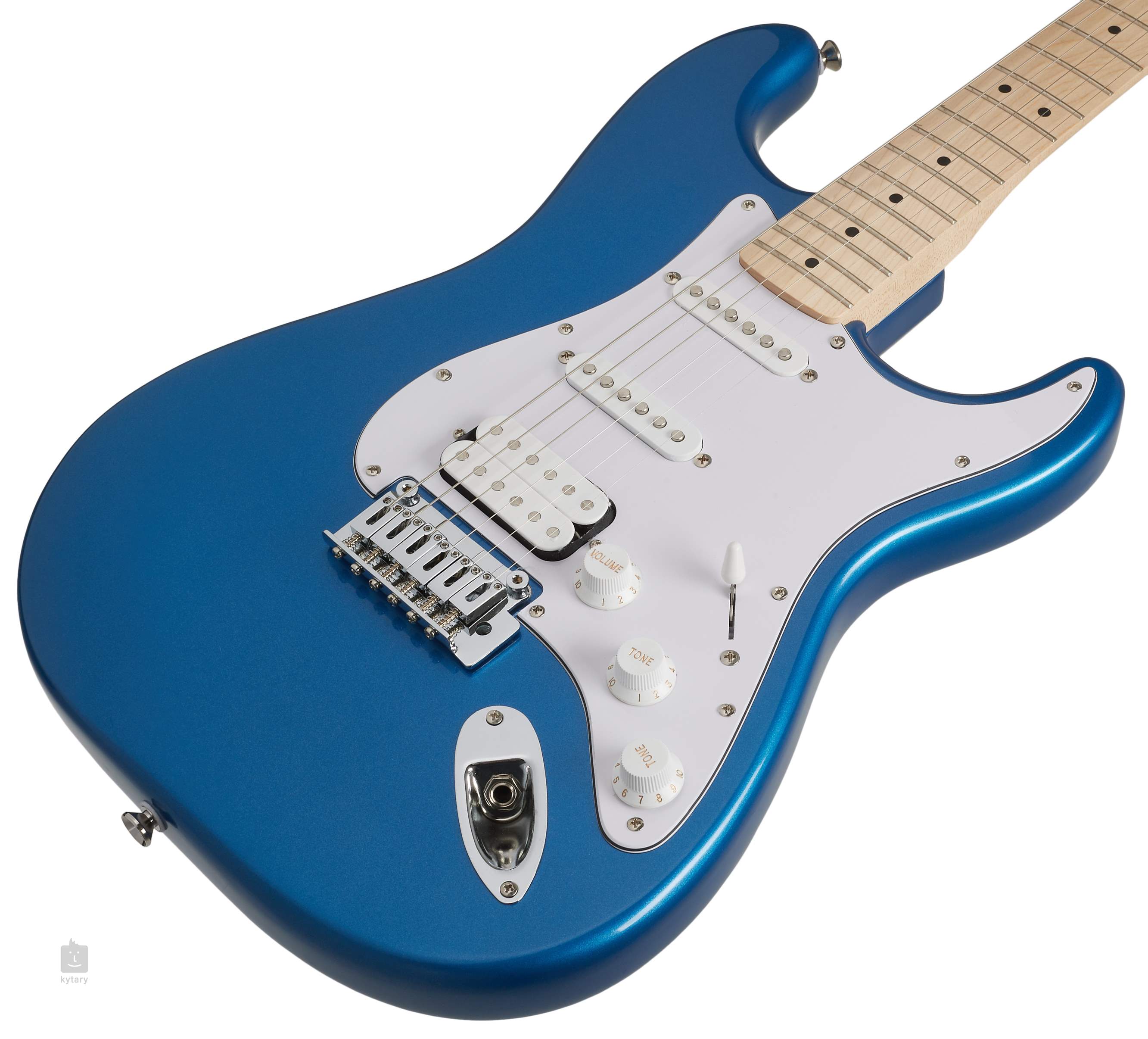 Kit Chitarra Elettrica Stratocaster SMT Blu Metallizzato Ampli Set Accessori