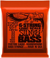 Ernie Ball 2838 Slinky Nickel Wound Long Scale 6-String Electric Bass 32-130