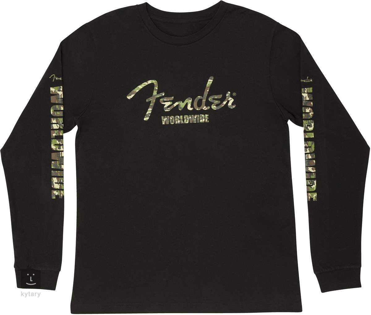 Fender Camo Logo L/S T-shirt, Zwart L