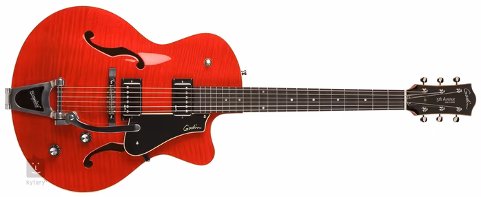 Godin 5th Avenue Uptown GT Trans Red Flame w/Bigsby - Gitara półakustyczna