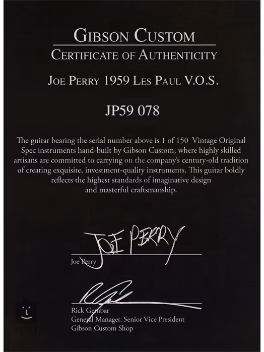 Gibson Les Paul Joe Perry 1959 VOS TSB - Gitara elektryczna