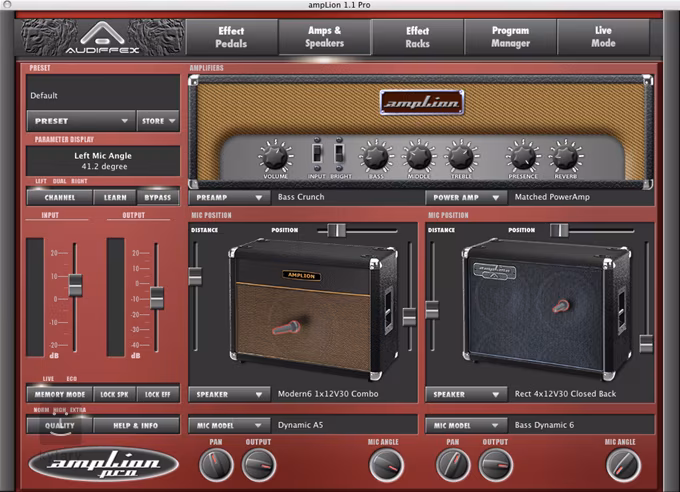 Audiffex AmpLion Pro - Oprogramowanie