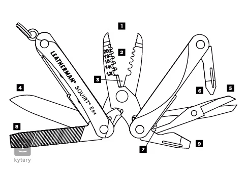 Leatherman SQUIRT ES4 BLACK - Narzędzia uniwersalne