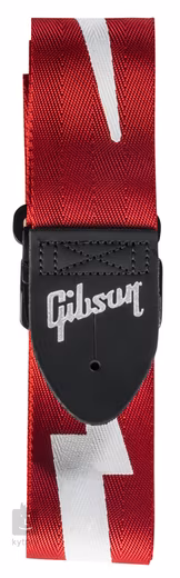 Gibson The Lightning Bolt Seatbelt Red Strap - Pas gitarowy
