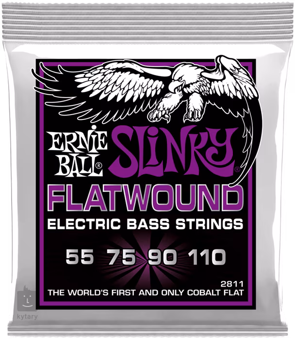 Ernie Ball 2811 Power Slinky Cobalt Flatwound Electric Bass 55-110 - Struny do gitary basowej