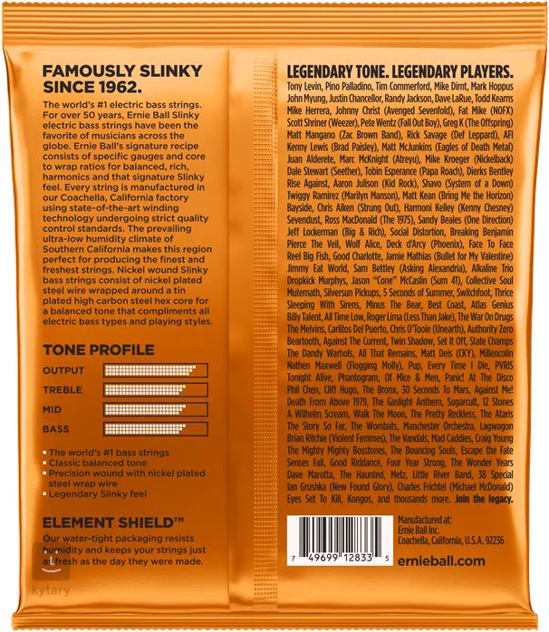 Ernie Ball 2833 Hybrid Slinky Nickel Wound Electric Bass 45-105 - Struny do gitary basowej
