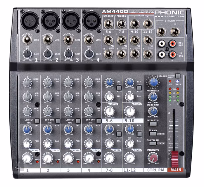 Phonic AM440D (rozpakowane) - Analogowa konsoleta mikserska