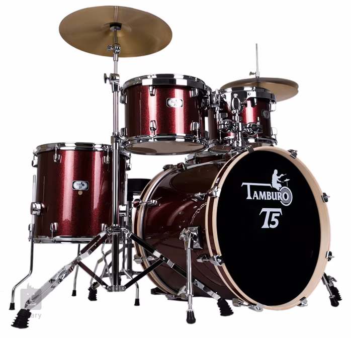 Tamburo T5 Series Plus Red Sparkle - Zestaw perkusyjny z talerzami