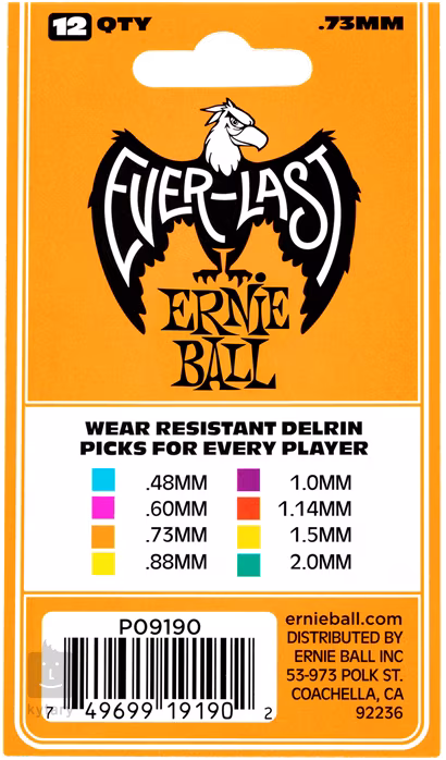 Ernie Ball Everlast Picks 0.73 Orange - Kostki