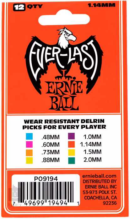 Ernie Ball Everlast Picks 1.14 Red - Kostki