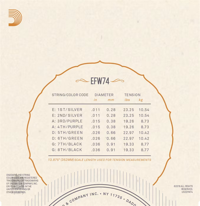 D'Addario EFW74 - Struny do mandoliny
