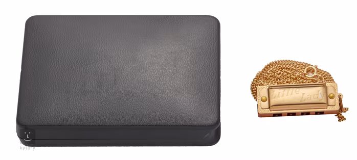 Hohner Little Lady, gold plated with necklace - Miniaturka harmonijki ustnej