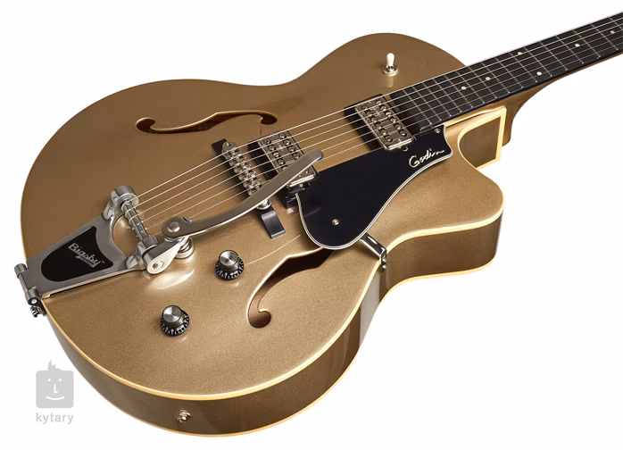 Godin 5th Avenue Uptown GT LTD Silver Gold TV Jones - Gitara półakustyczna