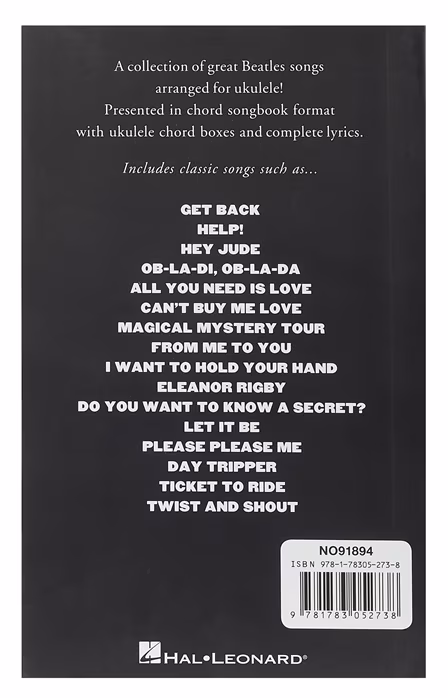 MS The Little Black Book Of Beatles Songs For Ukulele - Nuty na ukulele