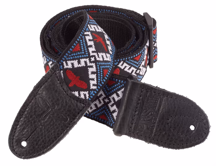 PRS Jacquard Hootenanny Guitar Strap, Red, White & Blue Birds - Pas gitarowy