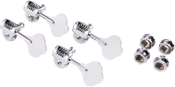 Fender Deluxe Bass Tuners with Fluted-Shafts (4) Chrome - Klucze do gitary basowej