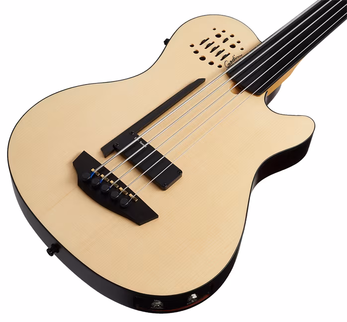 Godin A5 Ultra Natural Fretless A/E with Bag - Hybrydowa gitara basowa bezprogowa