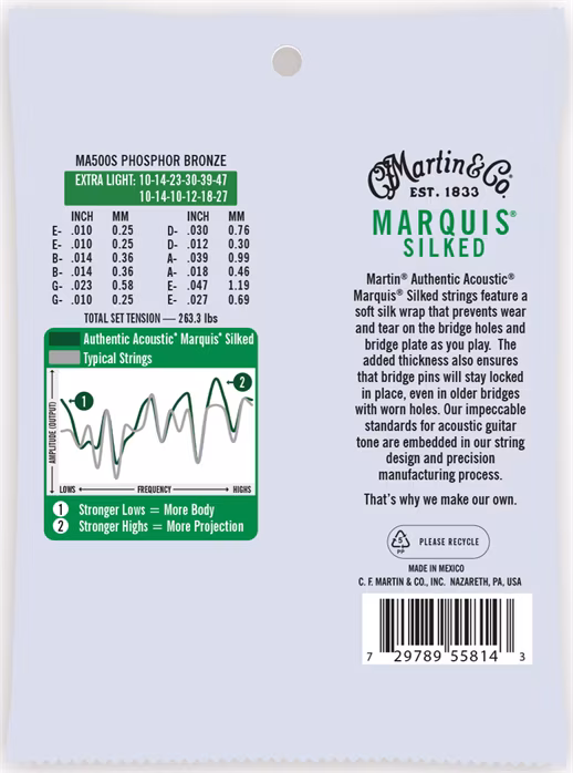 Martin Authentic Marquis 92/8 Phosphor Bronze 12-String Extra Light - Struny do gitary dwunastostrunowej