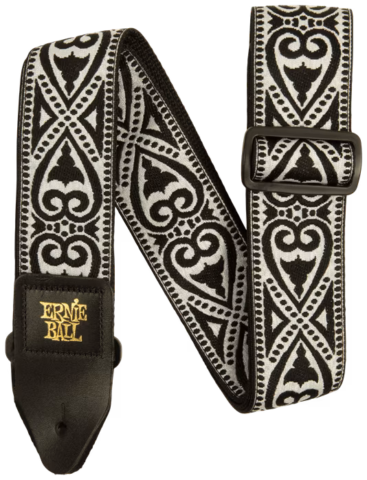 Ernie Ball Jacquard Strap Black Heart - Pas gitarowy