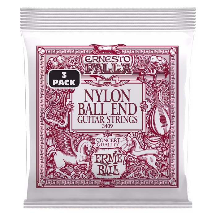 Ernie Ball 3409 Ernesto Palla Black & Gold Ball End 3 Pack - Struny nylonowe do gitary klasycznej