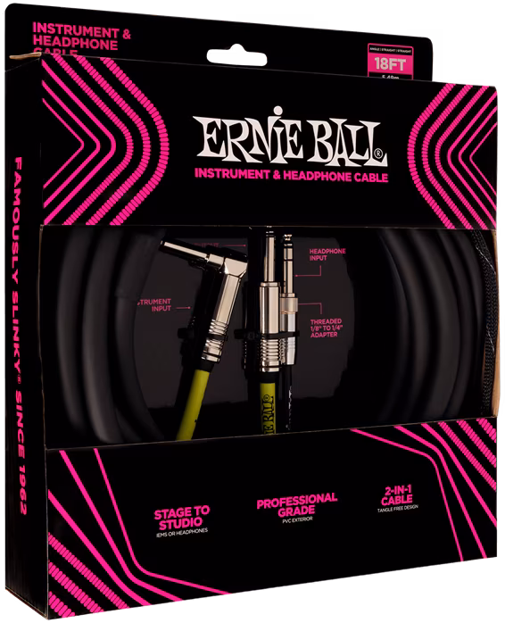 Ernie Ball Instrument and Headphone Cable - Kabel połączeniowy