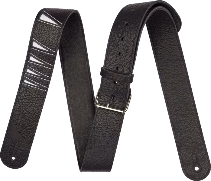 Jackson Shark Fin Leather Strap, Black and White - Pas gitarowy