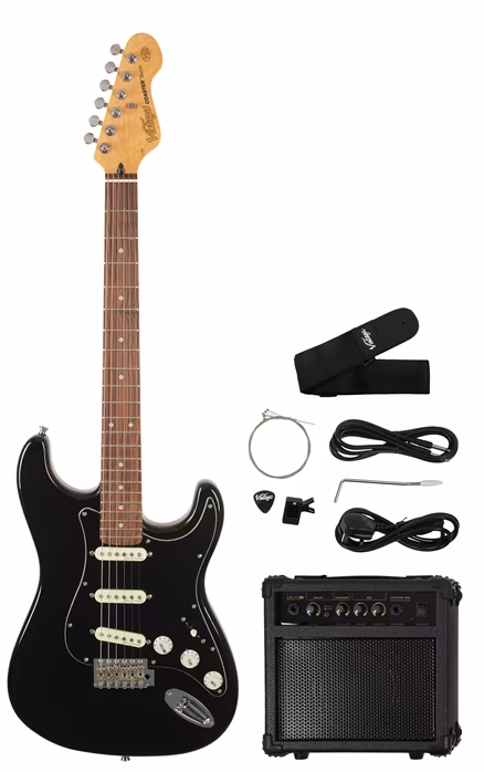 Vintage V60 Coaster Electric Guitar Pack BK - Gitara elektryczna zestaw