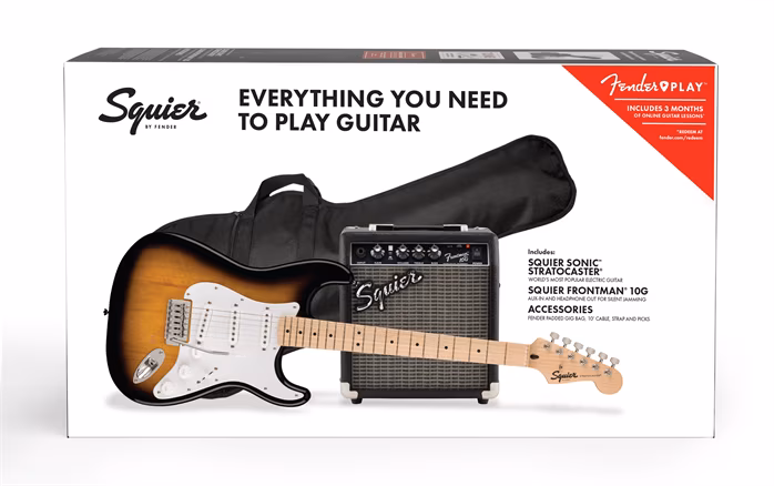 Fender Squier Sonic Stratocaster Pack 2TS 10G - Gitara elektryczna zestaw