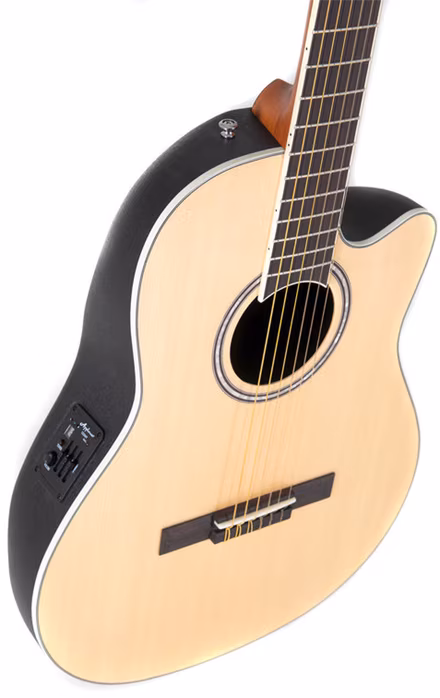 Applause AB24CII Mid Cutaway Nylon Natural Satin - Elektroakustyczna gitara klasyczna