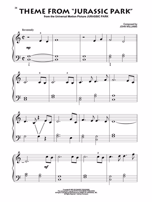 MS JOHN WILLIAMS FOR BEGINNING PIANO SOLO - Nuty na fortepian