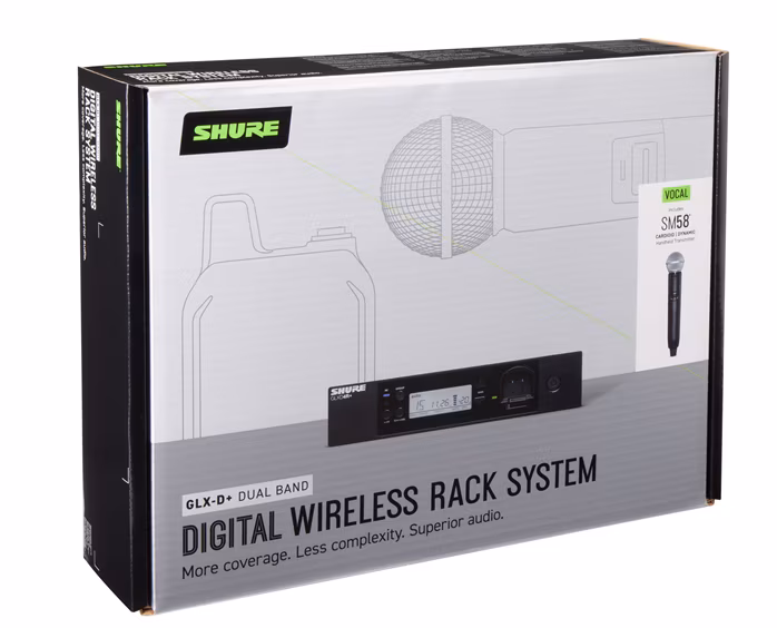 Shure GLXD24R+ VOCAL SYSTEM WITH SM58 - Wokalny zestaw bezprzewodowy