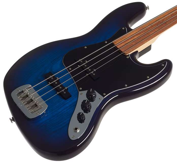 G&L Fullerton Deluxe JB Fretless - Blueburst - Elektryczna gitara basowa bezprogowa