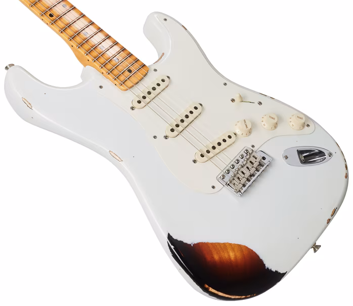 Fender Custom Shop 55 Stratocaster OLW over 3TSB Relic/CC HRW - Gitara elektryczna