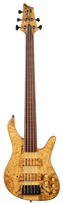 D Mark 2020 Alpha 5S Custom Shop Burl Buckey Fretless - Elektryczna gitara basowa